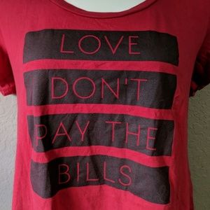 Torrid Red and Black Love Dont Pay The Bills Tee